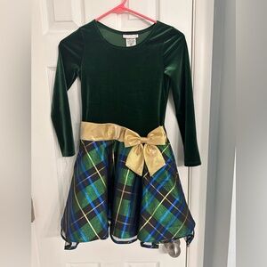 Bonnie Jean Green Velvet Dress